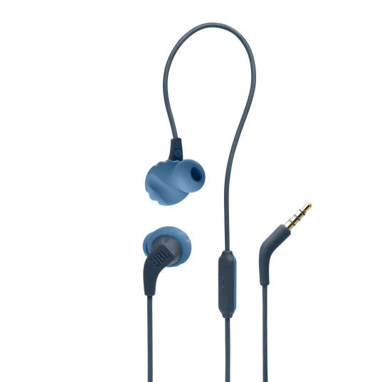 JBL Endurance Run 2 Wired - Blue - Waterproof Wired Sports In-Ear Headphones - Hero